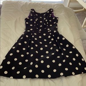 Black and white polka dot dress.